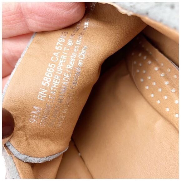 CASLON Gray Perforated Leather Sneakers Laced - Picture 12 of 12